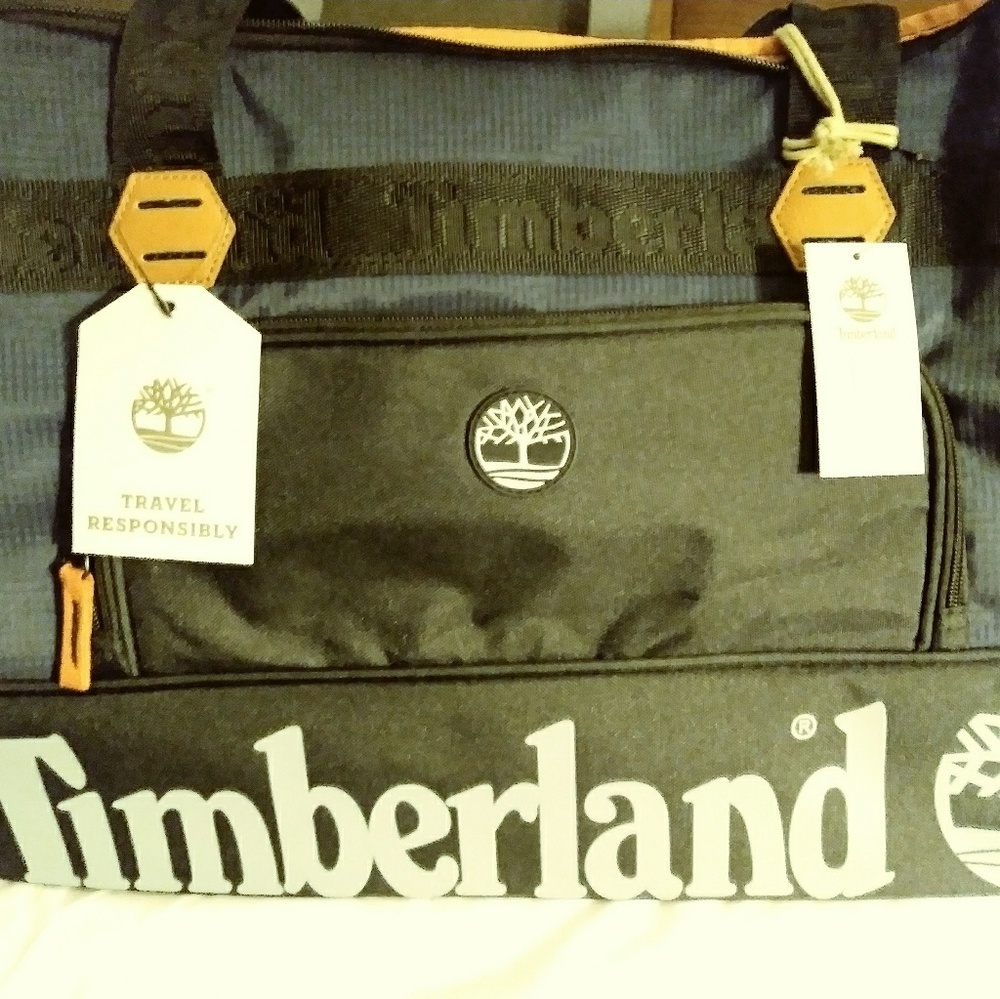 A brand new Timberland duffel bag